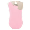 thumbnail image 3 of Kaerm Kids Shiny Rhinestone Sleeveless Ruffle Gymnastics Tank Leotard Sparkly Dance Unitard for Girls Pink 8, 3 of 6