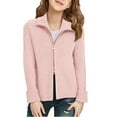 thumbnail image 6 of Girls Full Zip Ribbed Knit Cardigan Sweater with Stand Collar Long Sleeves Casual Outerwear for Kids, 6 of 6