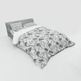 thumbnail image 2 of Ambesonne Grey Bedding Set 4 Pcs, Blooming Flowers Buds Art, Queen, Grey White, 2 of 2