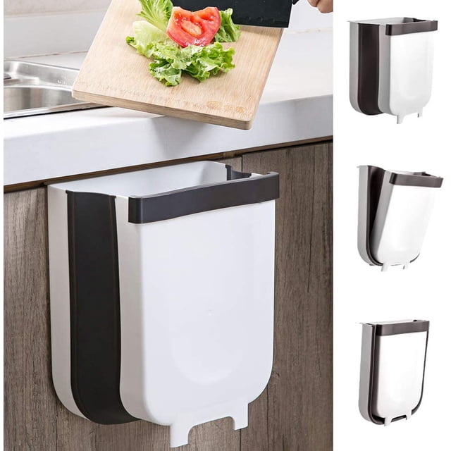 jojobnj Cubo de basura plegable, cubo de basura colgante actualizado con soporte para bolsa de basura para puerta de armario de cocina, cubo de basura para cocina, dormitorio, coche, camping, 5 l (pequeño) Vhermosa LL-2128