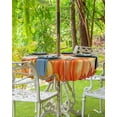 thumbnail image 3 of Burnt Orange Fall Outdoor Tablecloth with Umbrella Hole & Zipper, Maple Leaf Pumpkins Thanksgiving Vintage Round Tablecloth 60 Inch, Patio Table Cover Waterproof Table Cloth for Picnic/Party, 3 of 6