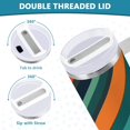 thumbnail image 3 of Yayeee 40oz Stainless Steel Tumbler with Straw and Handle Double-Wall Insulated Travel Water Bottle, Retro Stripes, 3 of 8