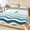Brown Teal, variant on Twin Sze Fitted Sheet Set - Teal Blue Stripes Ombre 2 Piece Bedding Sets 16" Deep Pocket Fitted Sheet with 1 Pillowcase, Gradient White Geometric Ocean Wave Brushed Microfiber Hotel Luxury Bed Sheets