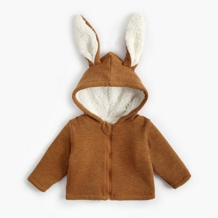

Zhuashum Coats For Boys Girls Winter Children Toddler Baby Long Sleeve Solid Color Ribbed Cute Rabbit Ear Hooded Jacket Thick Coat Outer Outwear Outfits Clothes Clothings 18-24 Months Brown