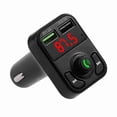 thumbnail image 2 of Adaptador Bluetooth, transmisor FM, adaptador de radio inalámbrico, dos puertos, reproductor de música para coche, receptor de radio, color negro, 2 of 14