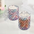 thumbnail image 2 of Yayeee 4 Pack Qtip Holder Bathroom Cotton Swab Canister with Lid Clear Dispenser Set, Pink Art Pattern, 2 of 6