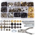 thumbnail image 1 of Juego de 120 botones a presión huecos y sólidos, hebilla de metal a presión, botones a presión, manualidades de costura, 0.492 in (tipo 2), 1 of 5