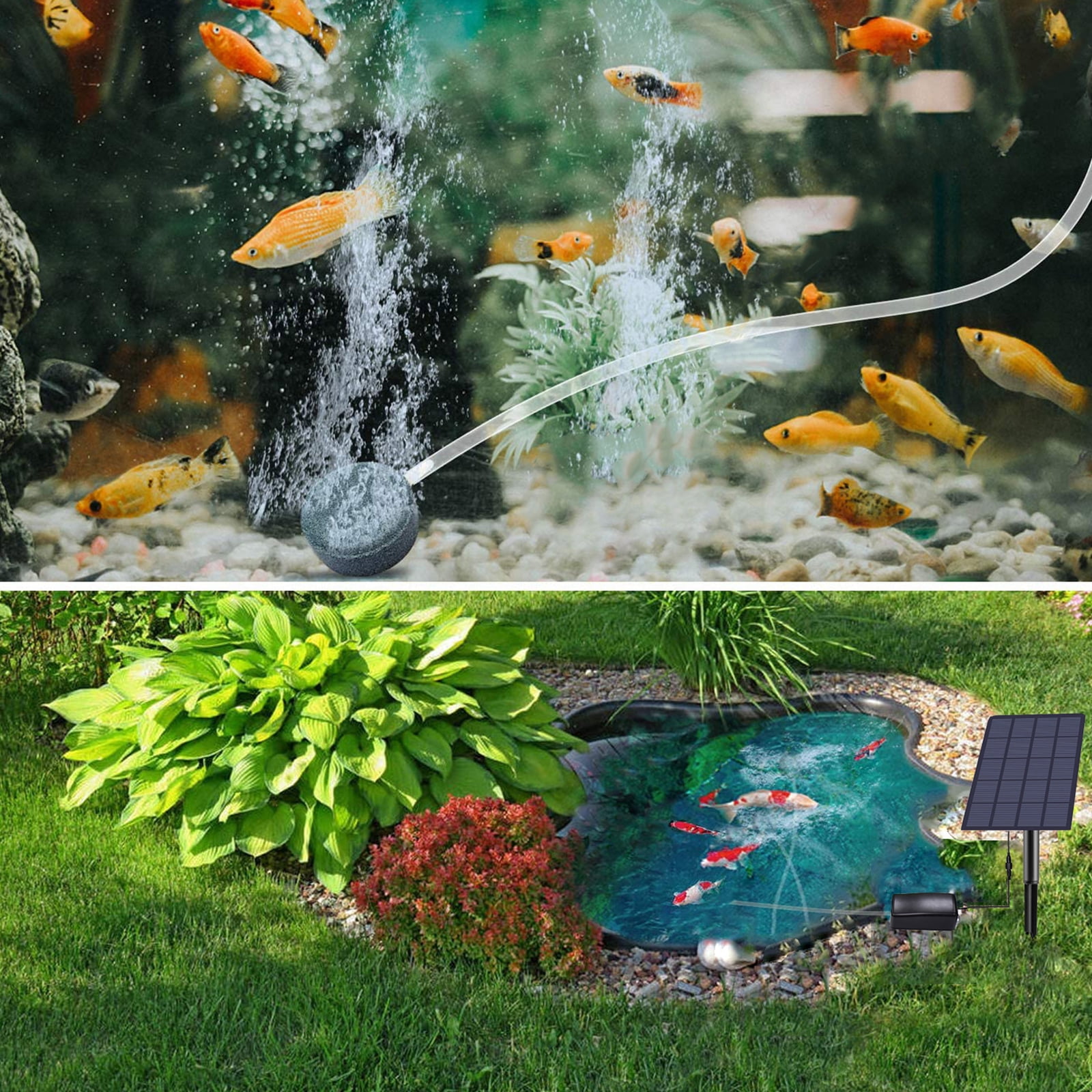 Aibecy Air Bubble Stones Fish Tank Oxygenator 2W Plug-in Solar Pump for Fishing Aerator Aquarium Garden Pond Pool