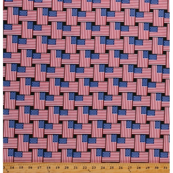 Cotton American Flag America Patriotic Freedom 60" Wide Cotton Fabric Print by the Yard (8695D-9D)