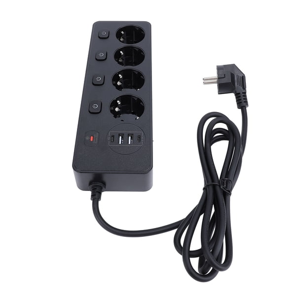 Regleta Multifuncional, 3250 W, 2 Interfaces USB, 2 Puertos De Carga Rápida Tipo C, Toma De Corriente Para El Hogar, La Escuela Y La Oficina