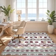 thumbnail image 3 of Design&I 8'x10' Washable Area Rug Wildlife Motif Forest Southwestern Border Cabin Farmhouse Pinecone Playful for Living Room, Family Extra Large Skid-Resistant Low Profile, 3 of 7