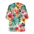 thumbnail image 5 of BiZtdJrK Hawaiian Cardigan Women Floral Print 3/4 Sleeve Open Front Kimonos Fashion Beach Vacation Summer Cover Ups Multicolor S, 5 of 5