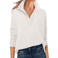 thumbnail image 3 of Women'S V Neck Long Sleeve Sweaters Dressy Casual Business Basic Knit Pullover Top White L, 3 of 9