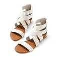 thumbnail image 2 of Womens Summer Stylish Low Wedge Sandals with Elastic Gladiator Ankle Straps, 2 of 5