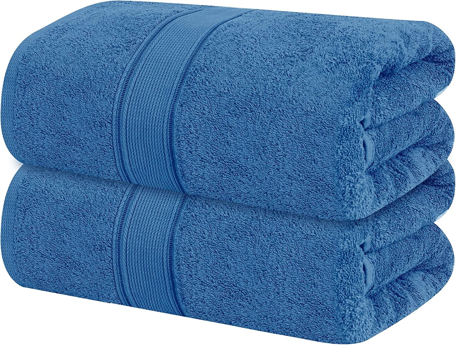 Tens Towels Blue 2 Piece Large Bath Sheet Set 35 x 70 Inches Premium Cotton Extra Large Towels