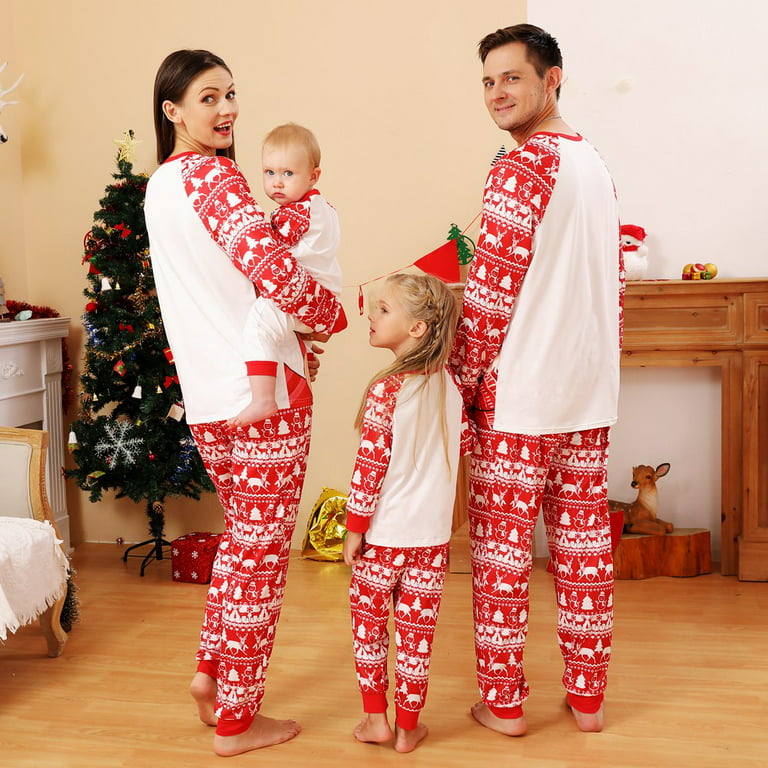Red & White Matching Family Pajama Set – Leveret Clothing