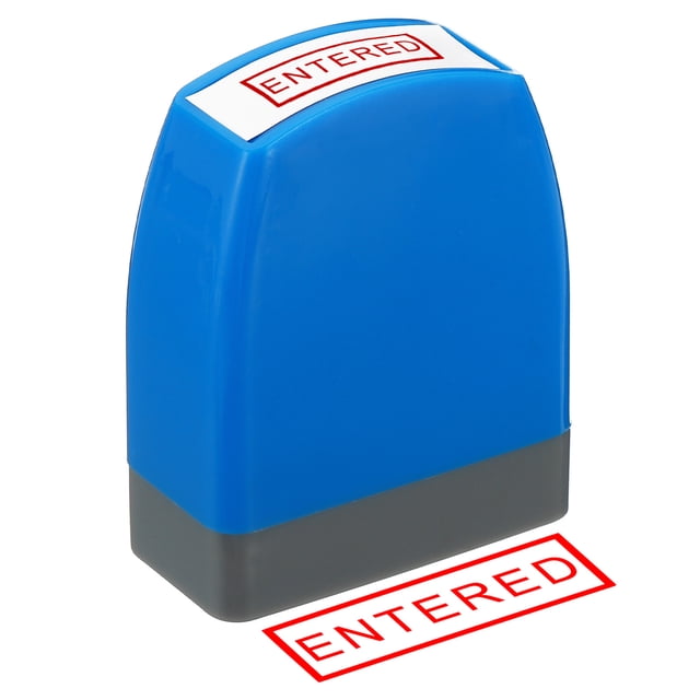 Sello de entrada autoentintado tinta roja sellos de oficina preentintados sello de mensaje estilo 1, azul