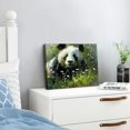 thumbnail image 3 of Acheng Panda Canvas Wall Art Animal Pictures Wall Decor Cute Panda Painting Print Kids Room Bedroom Bathroom Decor Frame 20x16inch, 3 of 6