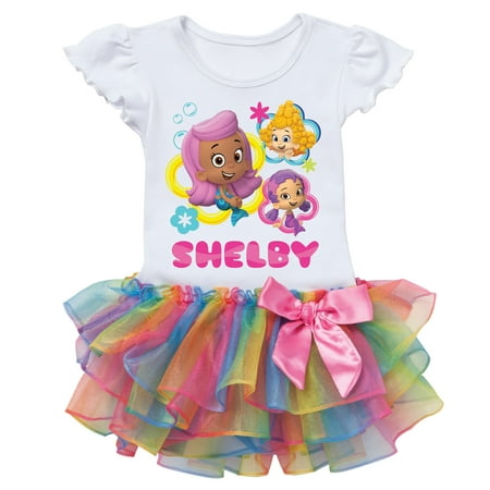 Bubble Guppies Personalized Rainbow Toddler Tutu Tee - 2T, 3T, 4T, 5/6T