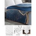 thumbnail image 6 of Navy Blue Marble King Size Flat Sheet, Wrinkleproof & Fadeproof Cooling Flat Bed Sheet Only, Modern Ink Painted Artwork Breathable Soft Bedding Top Sheets 105 x 98 Inches, 6 of 8