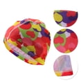 thumbnail image 3 of Gorro de Natación de Patrón de Corazones Multicolor de 1 Pc y Elasticidad 5.91"x9.25" Amarillo Rojo Verde, 3 of 6
