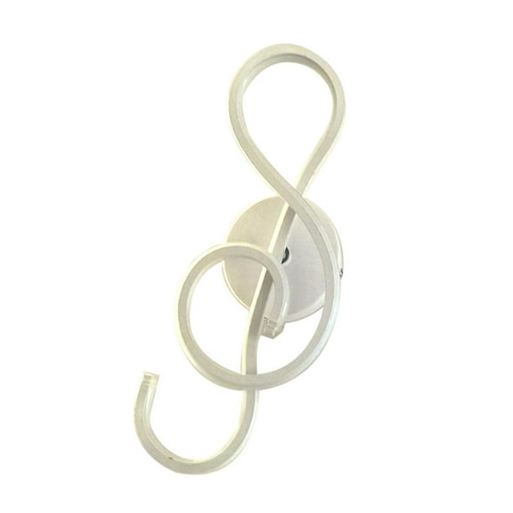 WHAMVOX White Musical Note Wall Lamp 22W LED Modern Bedroom Lighting Metal Material for Home Decor