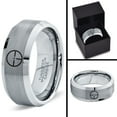thumbnail image 4 of Tungsten Hunting Aiming Scope Band Ring 8mm Men Women Comfort Fit Gray Step Bevel Edge Brushed Polished, 4 of 4