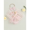 thumbnail image 4 of Baby Girls 2 Piece Outfits Floral Long Sleeves Mesh Tulle Romper Dress and Cute Headband for Toddler Infant Fall, 4 of 10