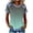Green, variant on Staron Women's Casual Tops Round Neck Short Sleeve Loose Blouse Gradient Print Waffle Knit Fashion T Shirt, Purple XL