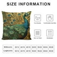 thumbnail image 5 of Creowell Gold Peacock Bird Floral Chinoiserie Throw Pillow Cover Aqua and Green Lumbar Pillow Case Cushion Cover Asian Body Pillow Covers Home Decor for Sofa Living Room Bedroom White, 5 of 5