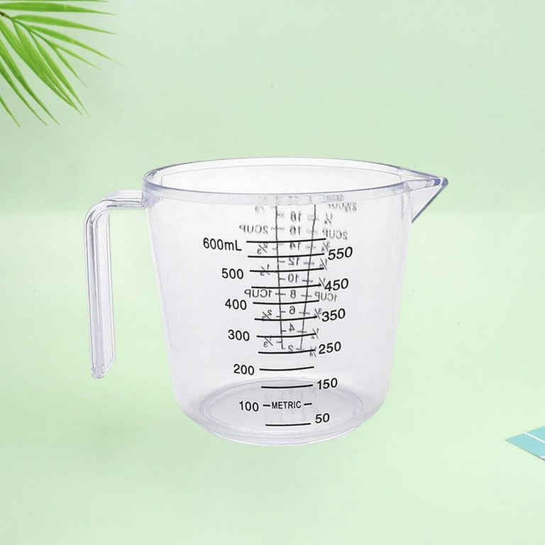 Large Capacity Measuring Cup with Handle and for Liquid Water Milk, Clear  600ml