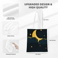 thumbnail image 4 of DouZhe Reusable Grocery Bags, Glittering Star Moon Night Lightweight Polyester Canvas Cloth Tote Bag for Travle Gym Shopping School, 15" x 16", 4 of 7