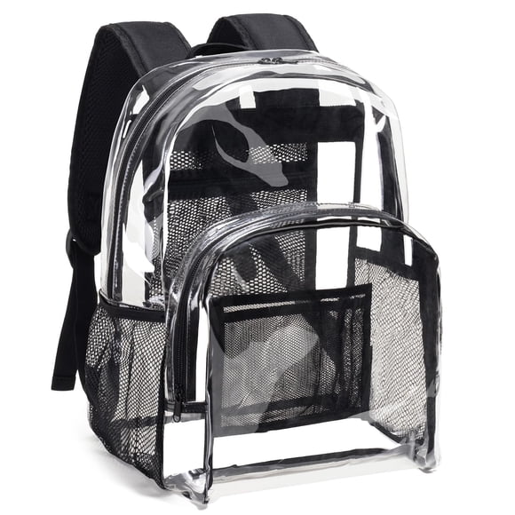 Mochila transparente Vorspack extra grande de PVC transparente negro