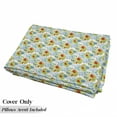 thumbnail image 5 of Modern Floor Pillow Lounger Cover, Floral Flowers Geometrical Abstract Funky Swirls Contemporary Image, Nap Mat Printed Fabric Case for 5 Pillows, 88" x 36", Pale Green White, by Ambesonne, 5 of 5