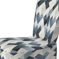 thumbnail image 4 of Designart "Mosaïque de Carreaux Gris Neutres" Chaise d'Appoint Géométrique Bleue - Fauteuil Moderne pour Salon, 4 of 7