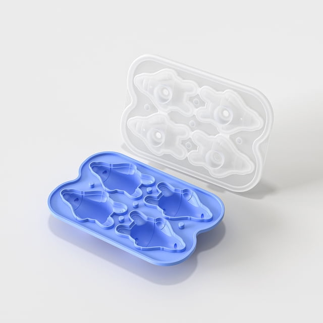 Molde for cubitos de hielo en forma de oso tumbado con tapa, bandeja de hielo de silicona for cubitos congelados caseros