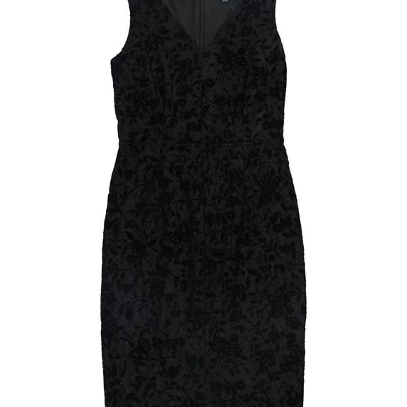 Ralph Lauren Womens Lace Sheath Dress, Black, 2
