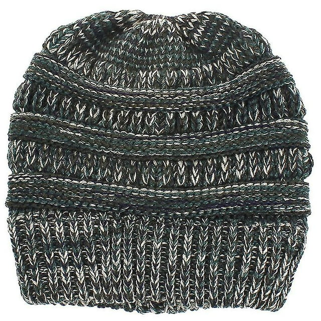 Tuque Queue de Cheval d'Hiver pour Femmes, Bonnet Extensible Tricoté, Casquette