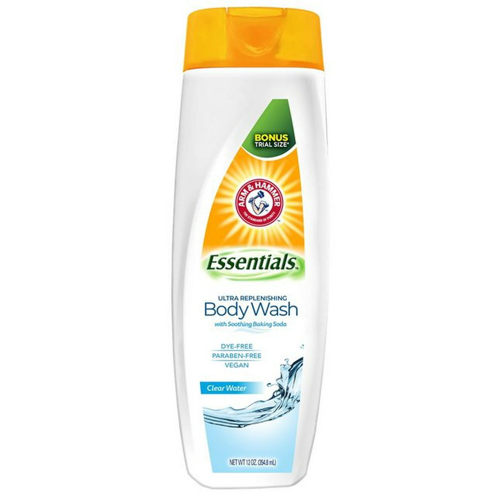 Arm & Hammer Essentials Ultra Replenishing Body Wash, Clear Water, 12