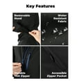 thumbnail image 5 of ORORO Men's Heated Jacket with Battery and Detachable Hood, Battery Powered Heating Jacket for Hiking Skiing Camping (Black/Blue Zipper, L), 5 of 9