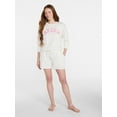 thumbnail image 3 of Joyspun Women's French Terry Knit Bridal Long Sleeve Sleep Top, Sizes XS to 3X, 3 of 6