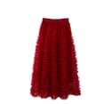 thumbnail image 2 of Blmnix Tulle Skirt Skirts for Women Trendy Ruffle Skirt Long Skirts Skirt Long Skirt Red Sparkle Skirt for Women,Free Size, 2 of 5