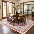 thumbnail image 2 of ARJINCUTE  8x10 feet Low Pile Distressed Bohemian Vintage Area Rugs , Non-Slip & Machine Washable, Red, 2 of 8