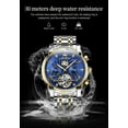 thumbnail image 6 of OLEVS Watch for Men Automatic Skeleton Tourbillon Mechanical Self Winding Business Luxury Dual Calendar Stainless Steel Luminous Waterproof Man Wrist Watches Blue Dial, 6 of 12
