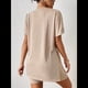thumbnail image 4 of Conjunto de Dos Piezas de Corta para Mujer: Camiseta Holgada y Shorts Estilo Biker, Color Albaricoque S, 4 of 7