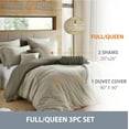 thumbnail image 2 of Swift Home 3PC Reversible Lightweight Duvet Cover & Sham Set, Khaki/Driftwood, Full/Queen, 2 of 6