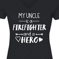 thumbnail image 4 of Inktastic My Uncle is a Firefighter and a Hero Women's V-Neck T-Shirt, 4 of 5