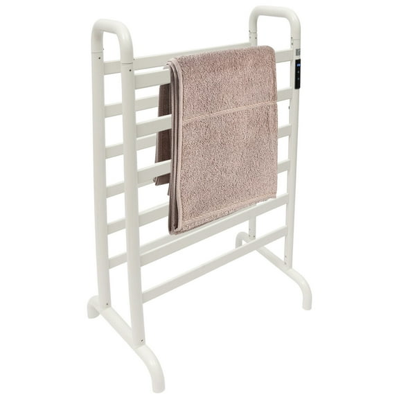 Miumaeov Dual-row Electric Heated Towel Warmer Rack Floor-standing Towel Heating Holder Rack 180W
