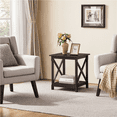 thumbnail image 3 of Renwick X Design Wood Rectangular End Table with Storage Shelf, Espresso, 3 of 9
