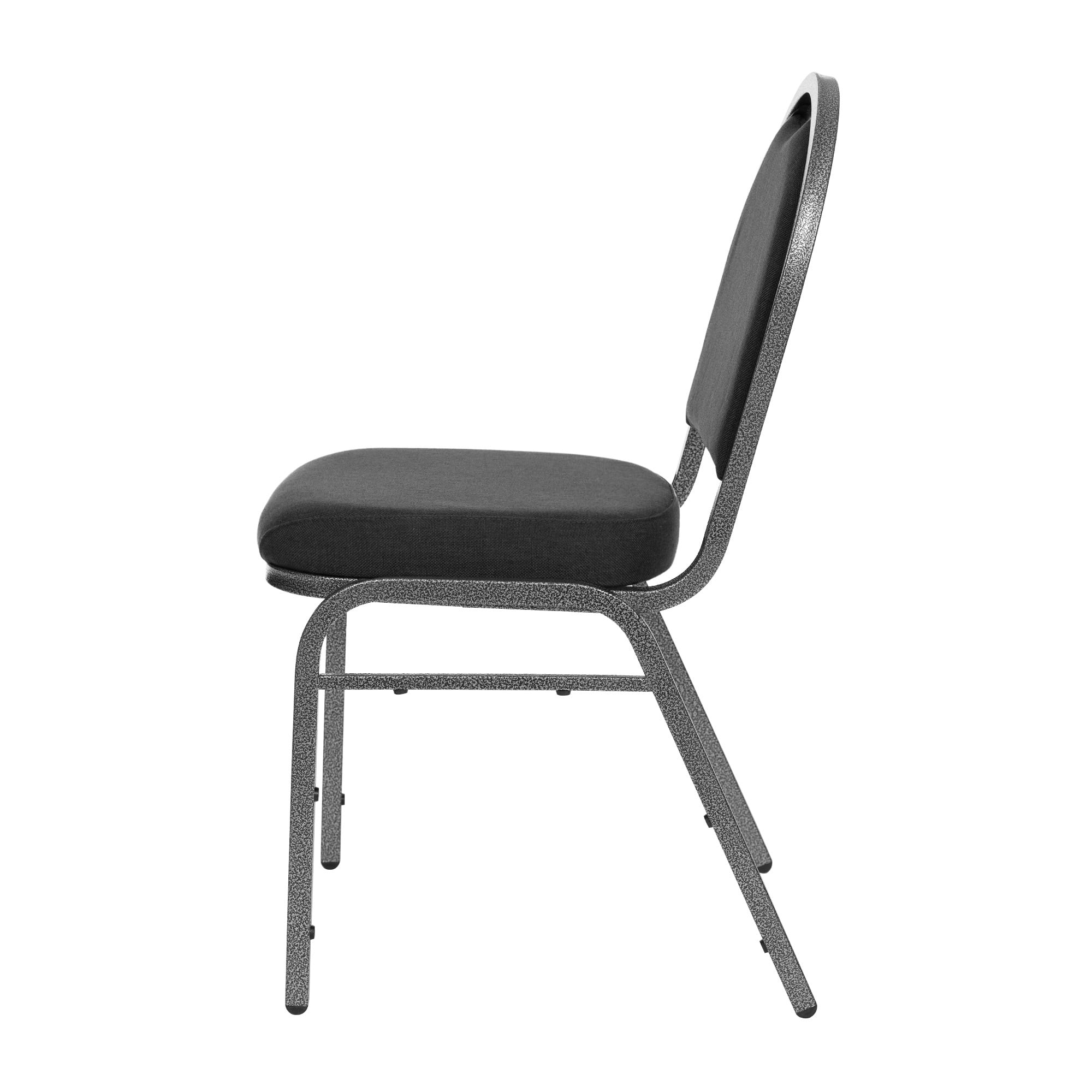 Hampden Furnishings Celia Collection Fabric Banquet Chair, Black, Pack of 2